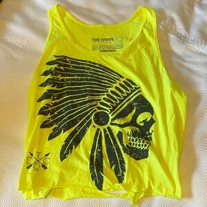 The Drive Neon Yellow Graphic Tank Top